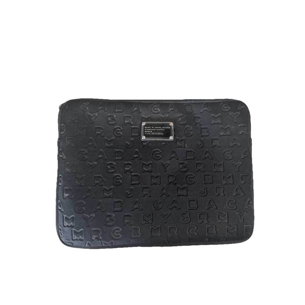 Marc by Marc Jacobs Neoprene Laptop  Zip Case - Black  w/ Logo [13.5 x 9.5]